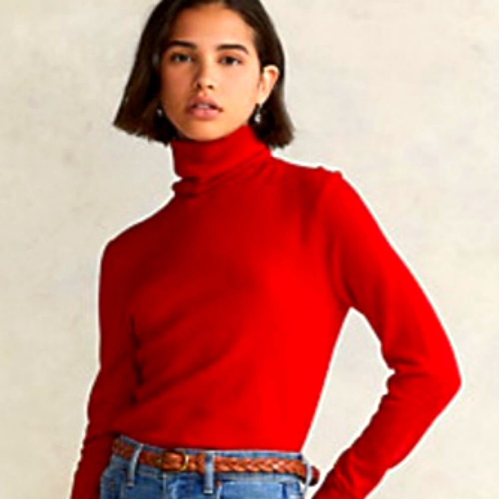 Red TakeOut turtleneck sweater